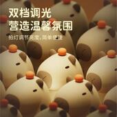 柔光皮巴拉可充电灯光睡灯夜卡调定时拍拍伴床头外贸小卧室灯硅胶