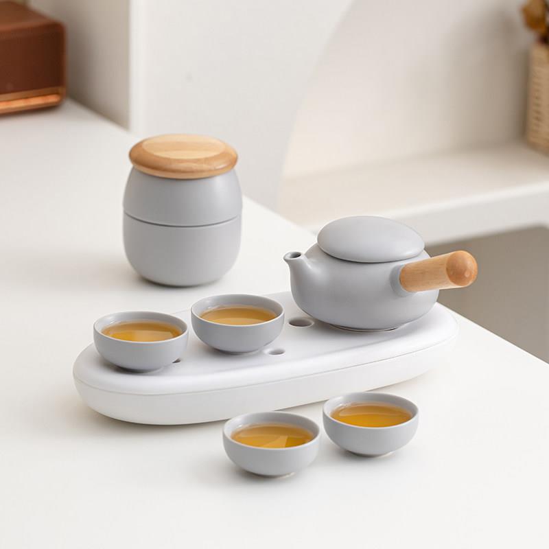 全季酒店同款茶具套组日式家用办公陶瓷功夫茶具旅行茶壶茶杯茶盘