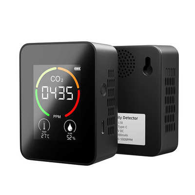 二氧化碳检测器CO2红外检测仪便携式自动温湿度空气质量传感器*