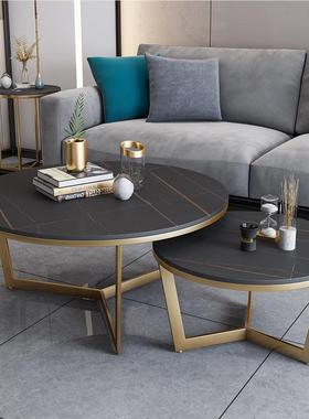 铁北欧岩板茶几组简约客厅轻奢大理石大小 茶几合艺kr200708圆形
