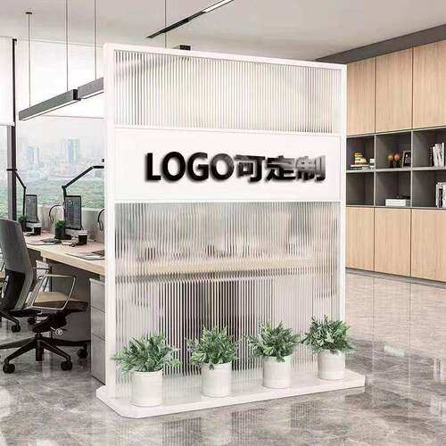 现代简约铁艺公司屏风客厅玻璃隔断办公室进门遮挡入户前台商用