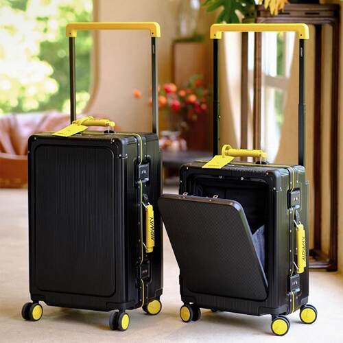 airway前开盖行李箱2024新款宽拉杆旅行箱20寸登机箱拉杆箱密码箱