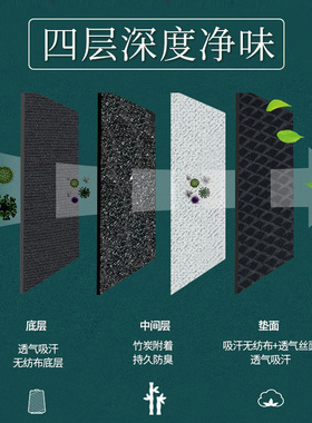 厂家批发竹炭除臭鞋垫鞋垫增高垫