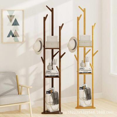 Coat rack floor bedroom simple solid wood modern hangers