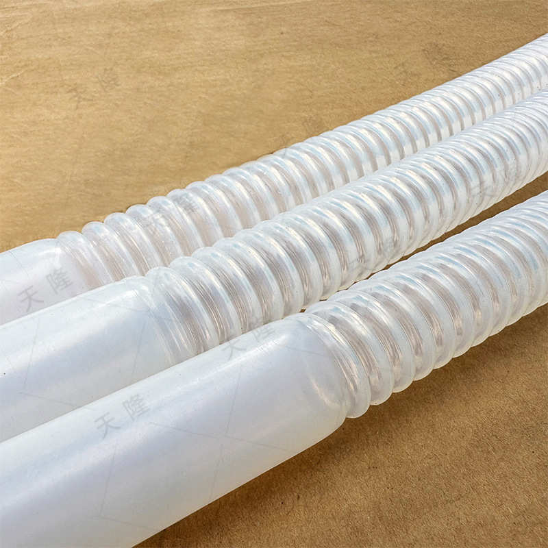 PTFE四氟波纹管耐高温耐腐蚀波纹软管化工用白色四氟波纹管定 制