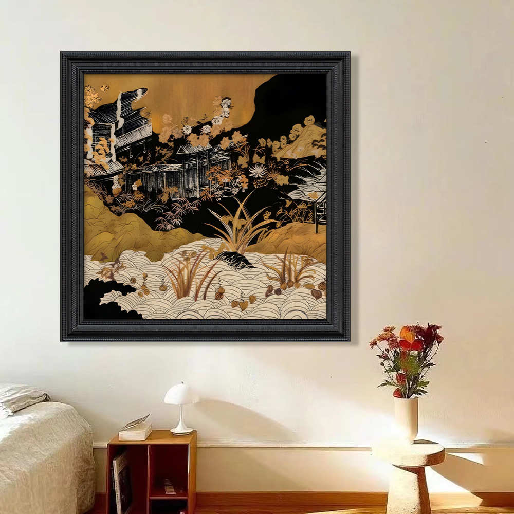 仙山楼阁 新中式中古风客厅沙发墙装饰画餐厅玄关挂画禅意书房画
