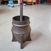 老铁器民俗物件铸铁捣臼老式 捣药罐药店用捣蒜罐手工家制作用收藏