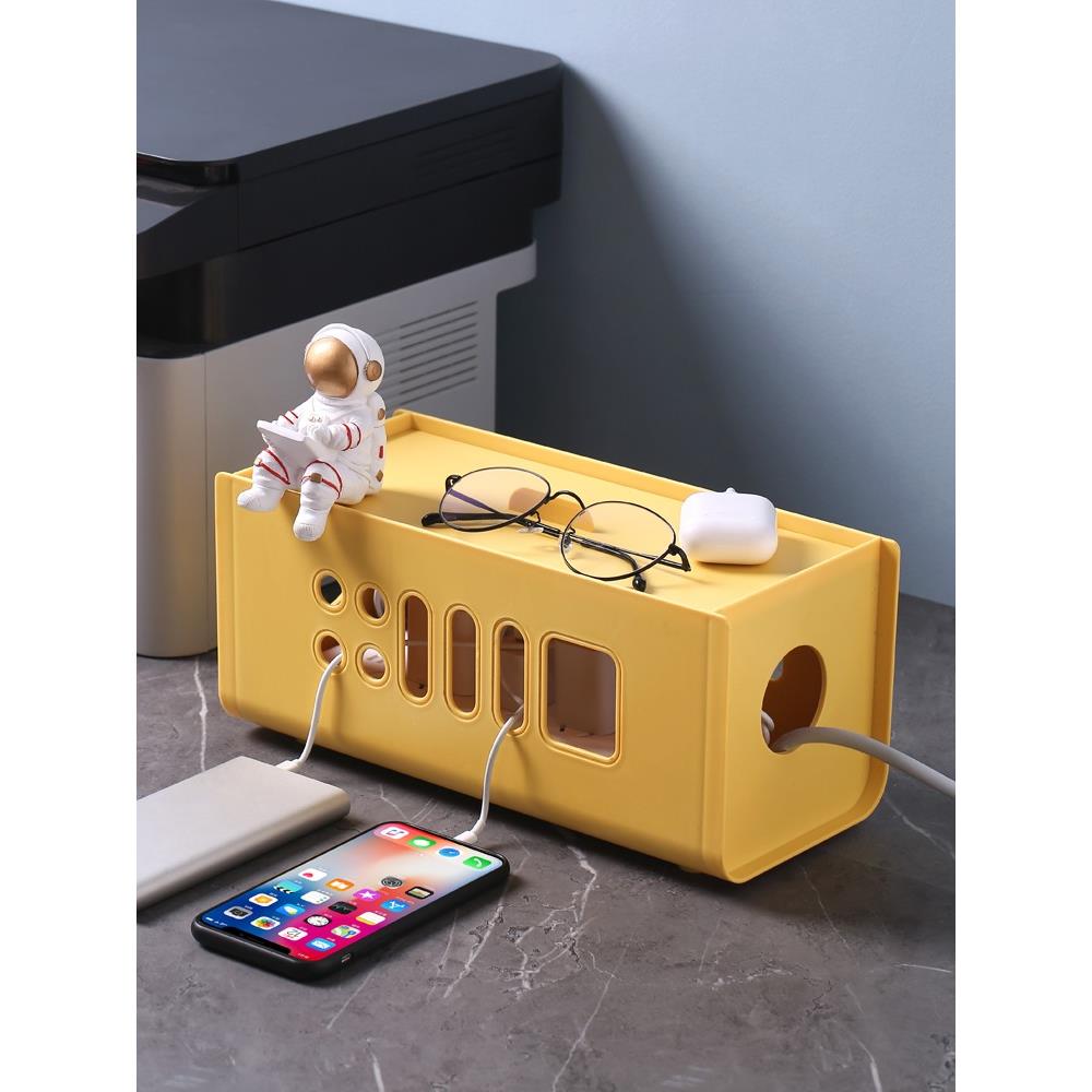 电视柜下方收纳盒插排电源线 线数据线 线电源插座遮挡盒桌面延长