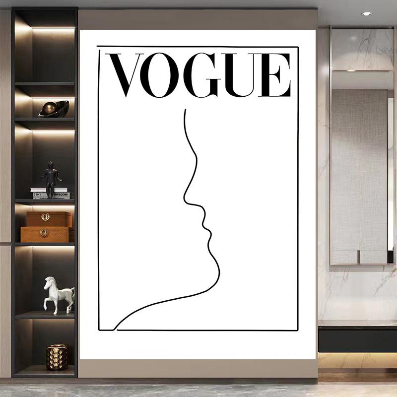 布竖装饰改造背景竖版布民布感挂布挂毯北欧线条简约民宿高级墙布