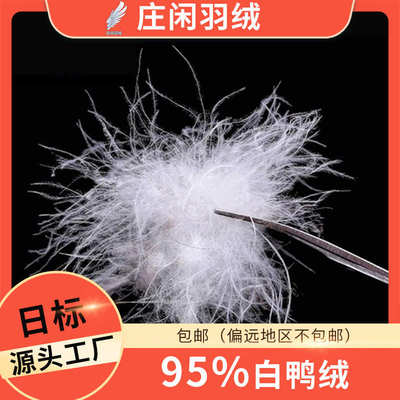 厂家供应大朵95纯白水洗白鸭绒绒日标90纯白鸭绒服装被子填充原料