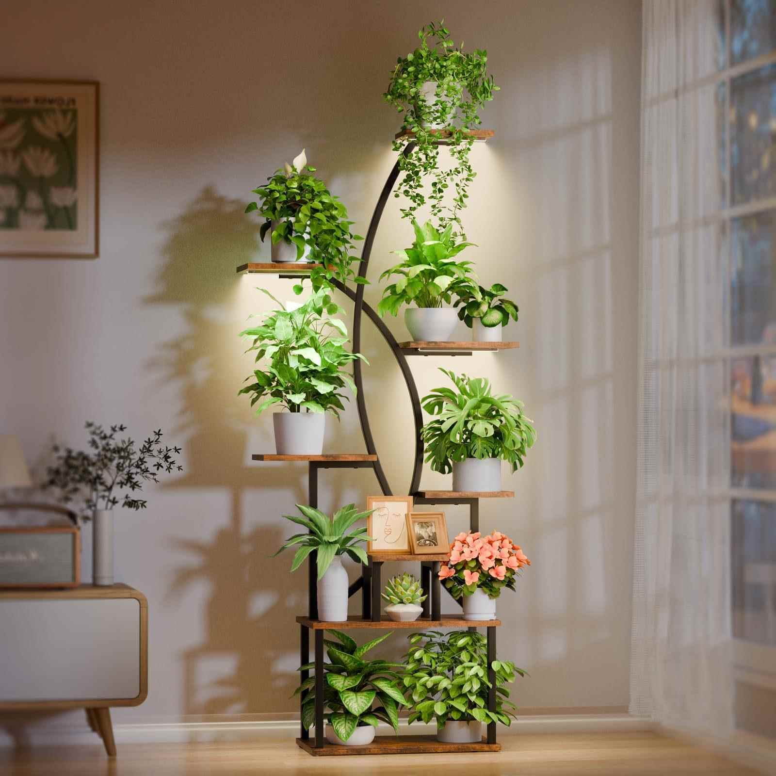 铁艺室内植物架金属花架落地式置物架拼接置物架多层绿植花盆架子