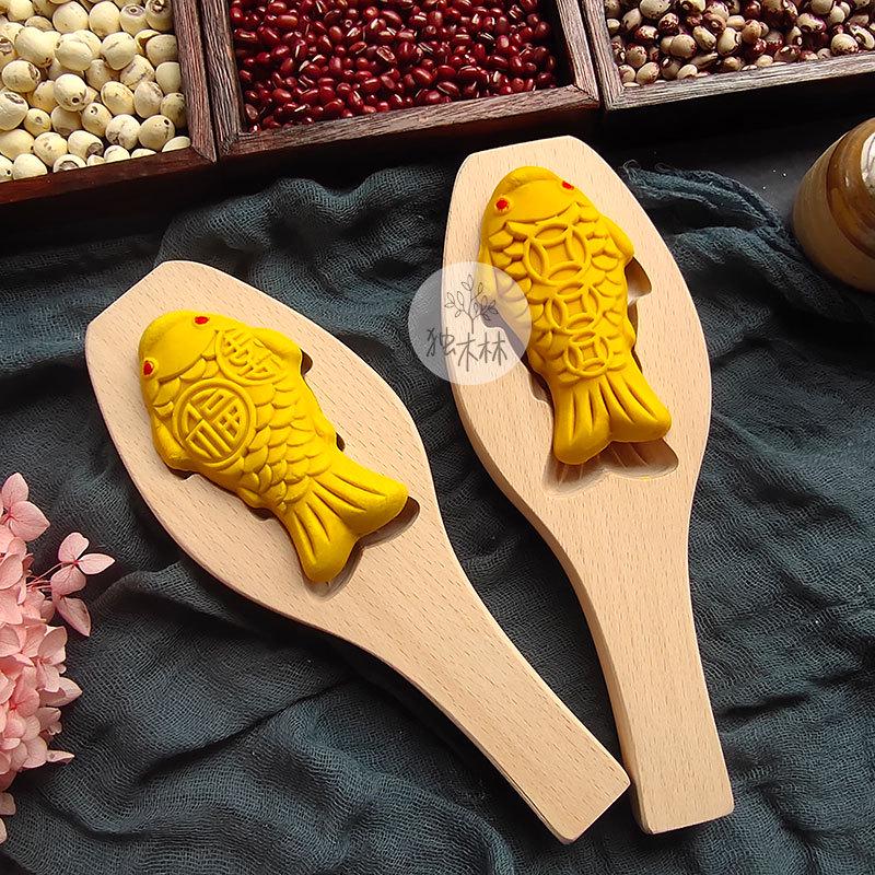 精品鲤鱼形过年做蒸花样馒头月饼模具糕点压花卡子烘焙鱼饽饽青团