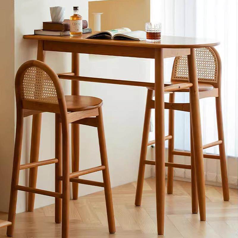 北欧家用实木长条高脚吧台桌小户型客厅沙发阳台靠墙休闲隔断桌子