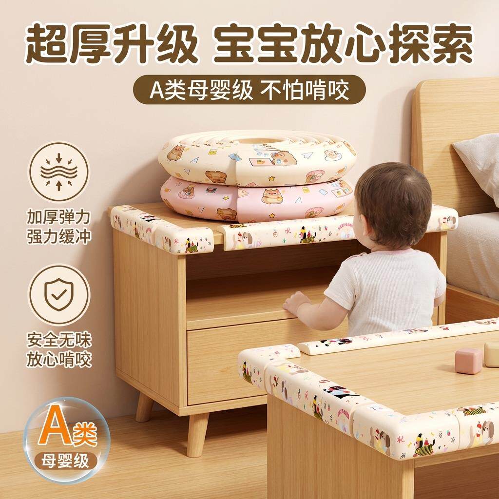 宝宝防撞条桌子桌角床边墙角包边软垫婴儿直角护角防磕碰海绵泡沫