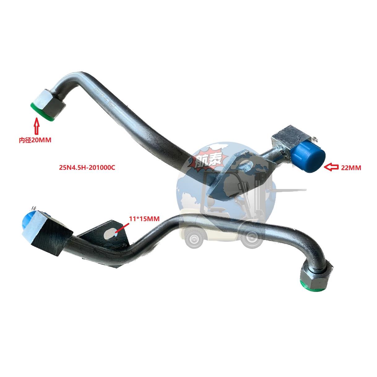 杭州叉车升降缸中缸硬管接头全自由油缸油管液压管接头杭叉A30R45