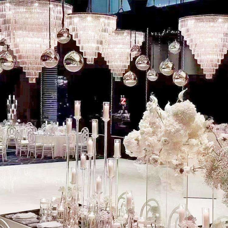 店大厅灯宴670厅非标灯具案婚礼酒现场布置设计方婚舞台装饰水晶