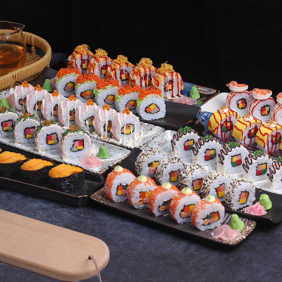仿真寿司模型假食物日料三文鱼饭团摆件橱窗装饰料理酒店展示