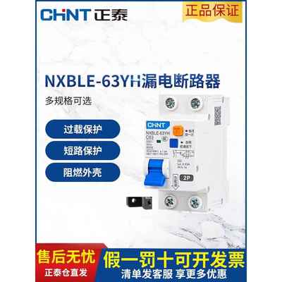 带漏电保护器的正气开关Nxble-Yh63A家用2P漏电保护器断路器主门