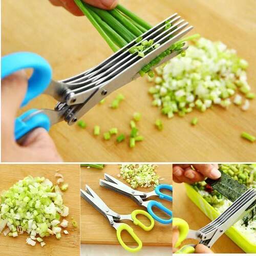 Multifunctional Stainless Steel Kitchen Scissors, 5-Layer De