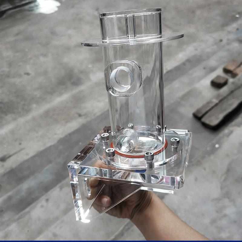 定制透明反应器取样n污水处理实验亚克力管有机玻璃密封桶锥形螺