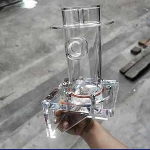 定制透明反应器取样n污水处理实验亚克力管有机玻璃密封桶锥形螺