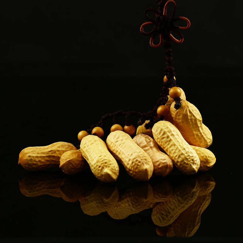 乐清黄杨木雕汽车挂件花生雕刻工艺品东阳手把件把玩文玩手工