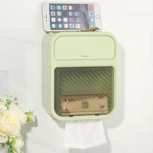 卫生间抽纸盒壁挂式免打孔防水马桶边置物架放卫生纸厕所卷纸挂架