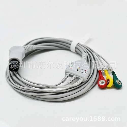兼容金科威理邦CSI京柏监护一体式三导心电导联线厂家直销