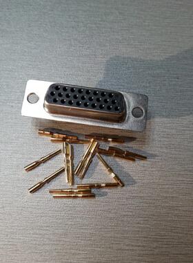 RS232连接器26PIN母头 三排矩形打线式26PIN母座连接器 镀金