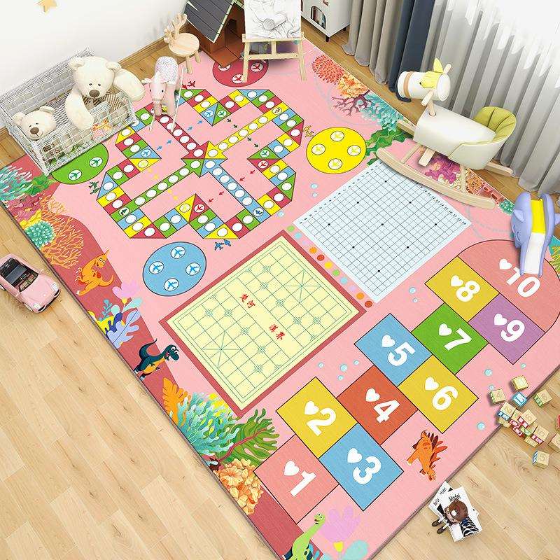 加厚飞行棋地毯幼儿园益智亲子跳房子游戏垫大号卡通地垫爬爬垫