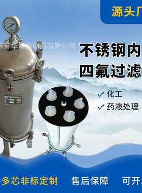 PTFE聚四氟乙烯过滤器20寸5芯精密不锈钢净水器保安反渗透耐腐蚀