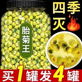 菊花茶桐乡胎菊王头采特级正宗杭白菊，贡菊花茶毛重罐装新花草(新花草)茶叶