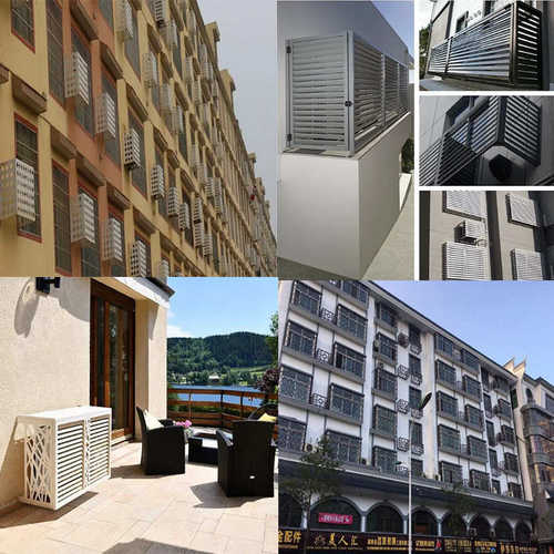 护栏铝合金单板百叶空调防雕花格栅罩孔外空调冲保护罩机镂空铝