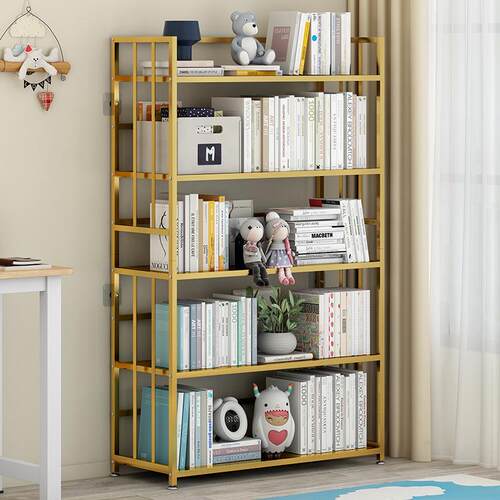 书架简落地多层收纳物书柜组合创意易铁艺置架家用储儿新书架sj物
