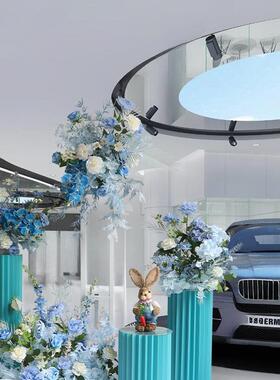 店交F98S5SS6车仪式4区展厅布置氛S花围感装饰摆件花艺绢花假场景