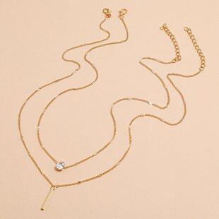 fringe set项炼 Small long two piece necklace diamond pendant