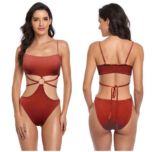 High waisted one-piece bikini women's swimsuit