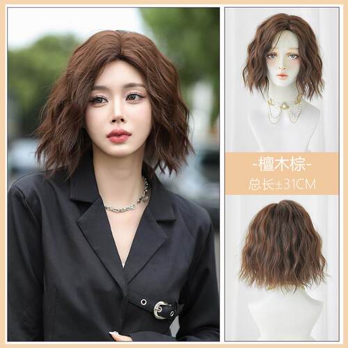 新款发假发女短发全头套式卷蓬自然松法式羊毛卷整顶假发短套仿真