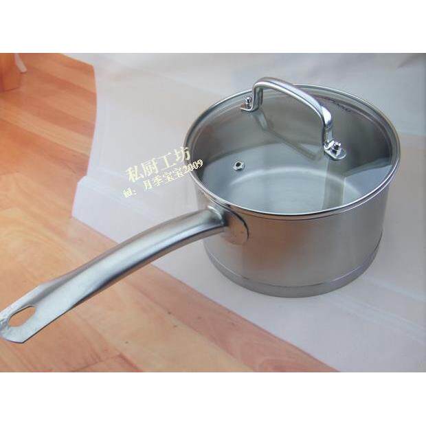 尖货特厚外贸孤品18/10不锈钢奶锅小汤锅单柄奶锅14cm16cm18cm20m