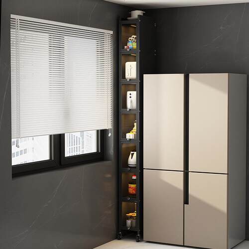 厨房超窄夹缝柜收纳柜宽20/25/30cm公分落地多层置物架冰箱侧边柜