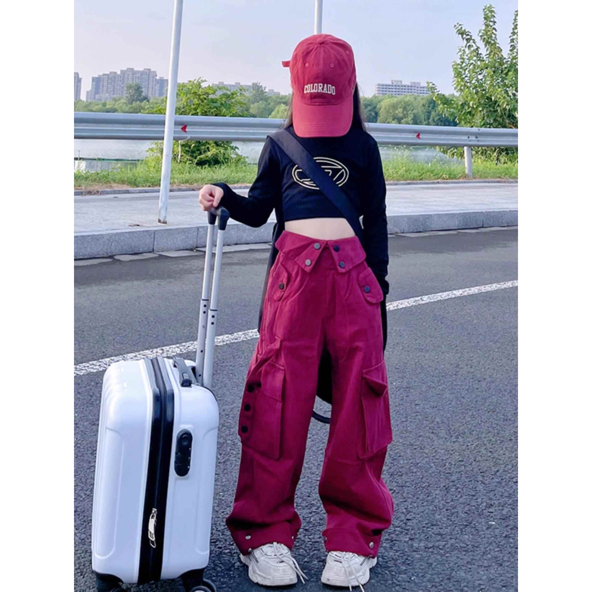 法国Uamtor女童工装裤2025新款秋装洋气时髦儿童长裤炸街阔腿裤子