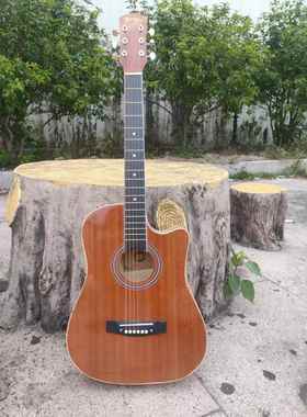 民谣r单板木吉8他3寸438寸1寸Guia新手自学成t人入门级练习吉他乐