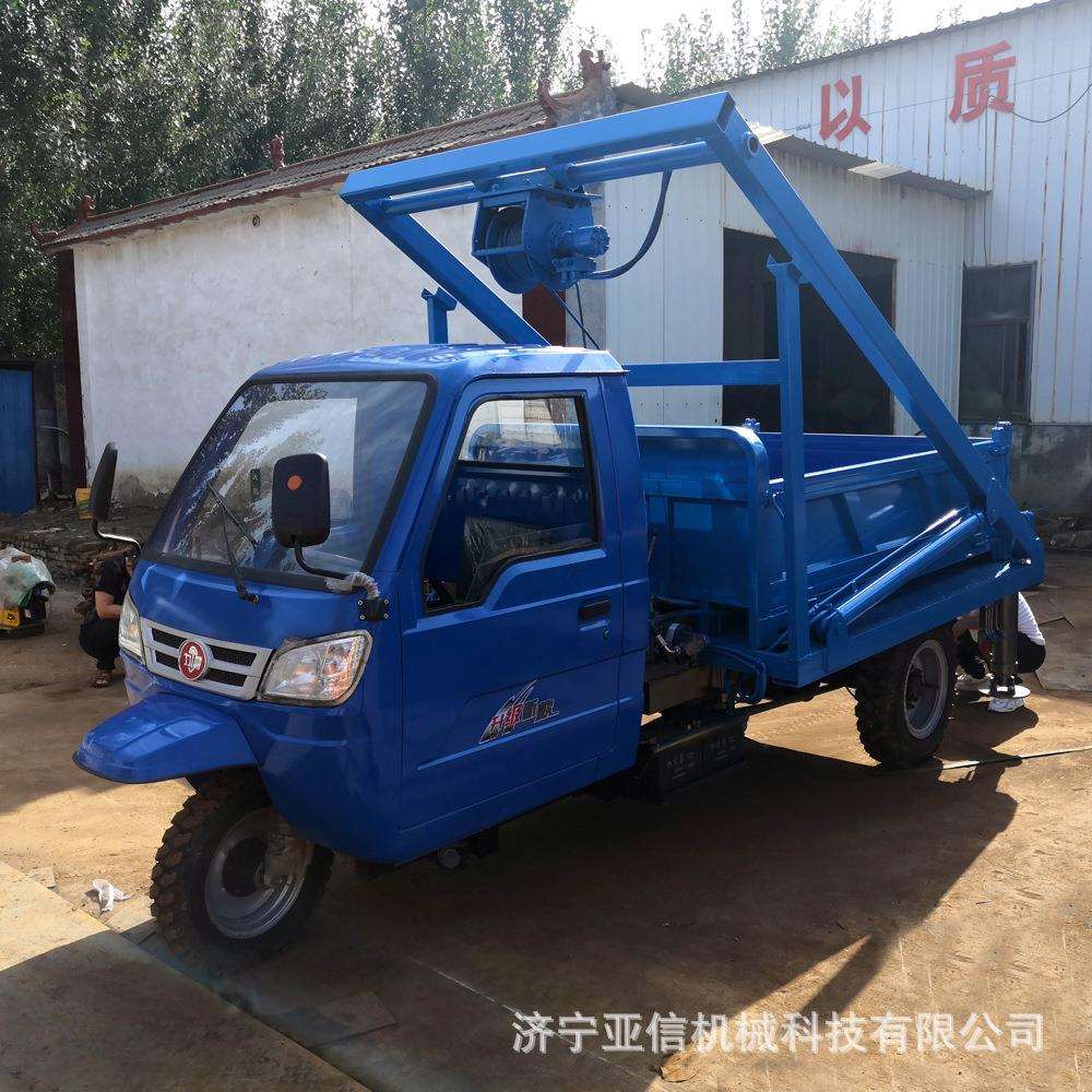 五征农用三轮随车吊车 改装三马子龙门下葬货箱吊机 平板吊