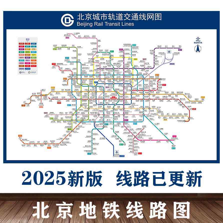 2025版北京地铁换乘线路图海报南京上海轨道交通出行图挂图规划图