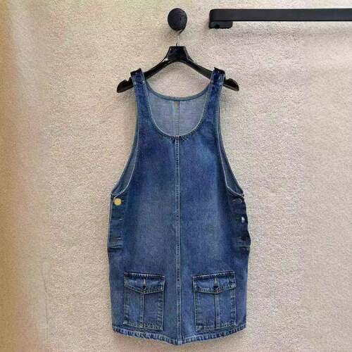 Women's Casual Denim Overalls Dress Sleeveless Fashionable