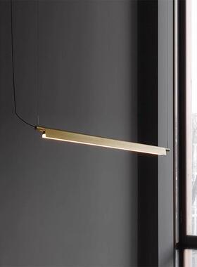 后现代餐厅吧台办公桌led长条吊灯创意个性意式极简餐桌一字灯具