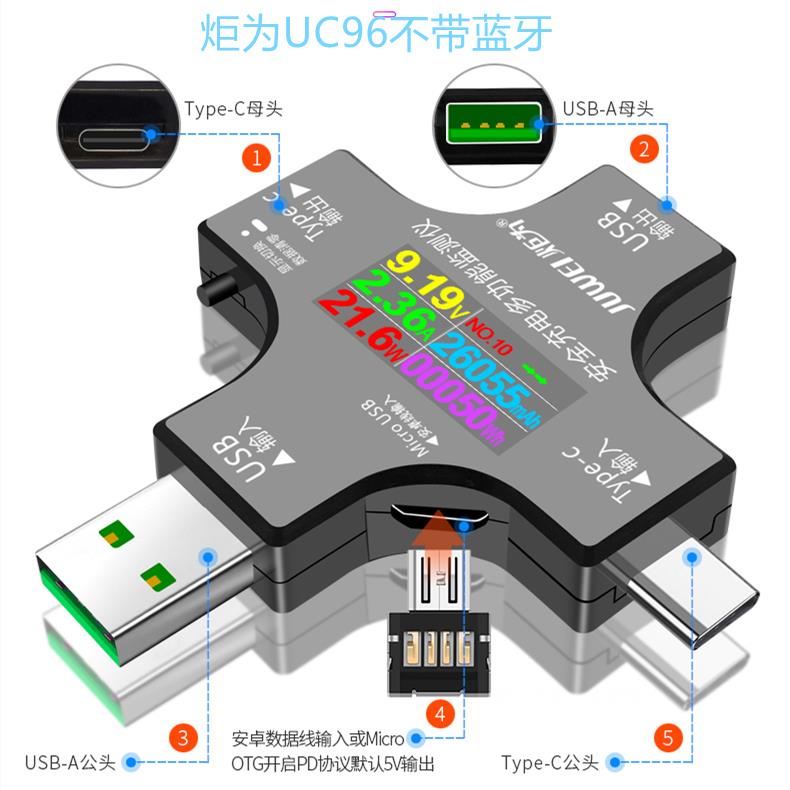 高档为Type-炬C PD快充多功能usb测试仪充电器检仪电压电流表UC表