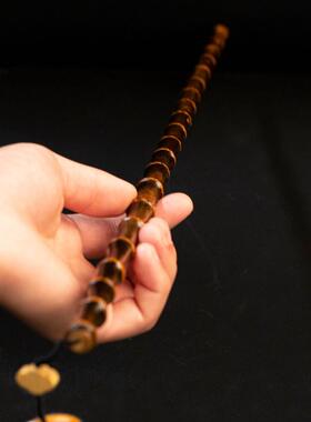 文玩紫竹把件实心竹子文玩手把棍紫竹根鸡血藤手把件实心玉竹