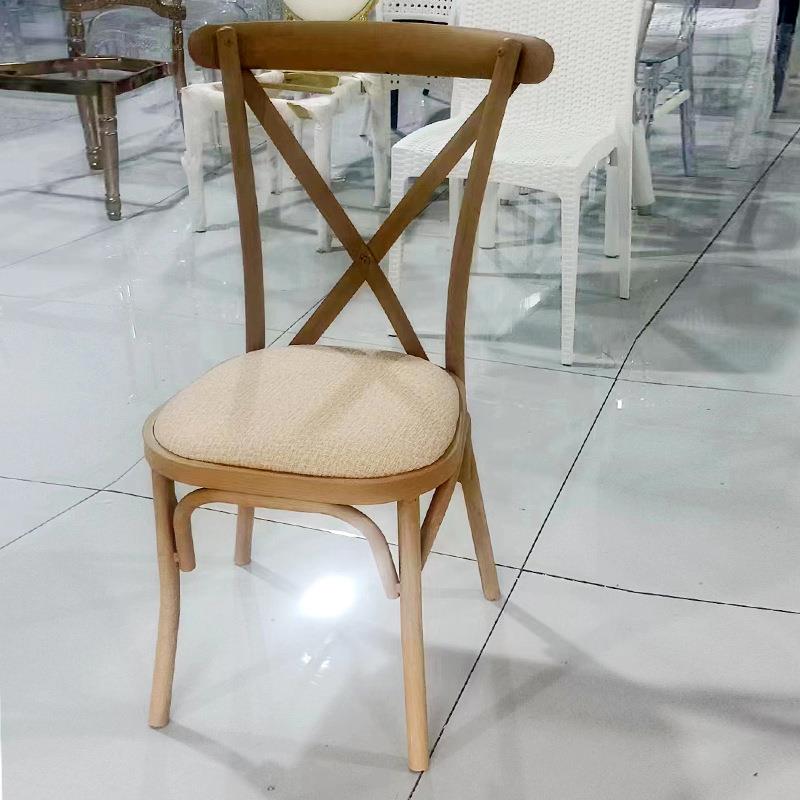 婚庆叉背椅酒店餐厅城堡椅户外宴会婚庆椅子仿木纹铁艺靠背椅