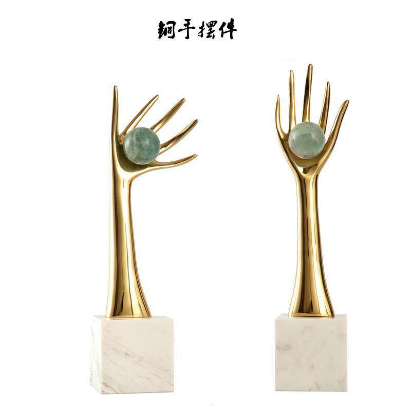 北欧轻奢大理石饰品摆件客厅玄关酒柜样板房晶石家居桌面小饰品